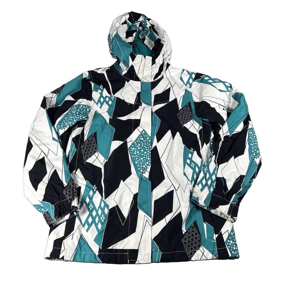 Empyre Waterproof 10K Snowboarding Jacket Ski White Black Teal Women Size Small